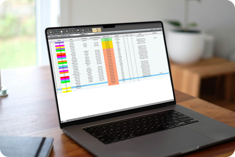 Computer screen showing software