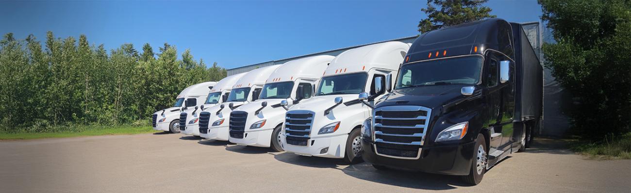 Line of semi trucks.